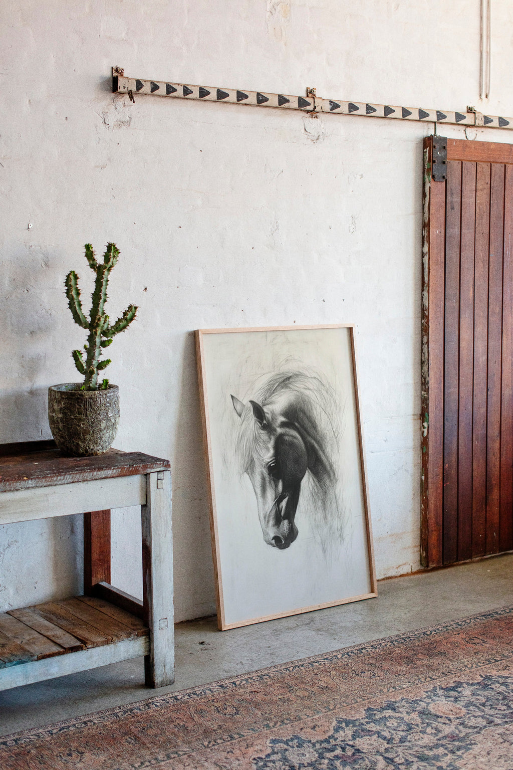 Horse Pencil Drawing – Western Equine Wall Art