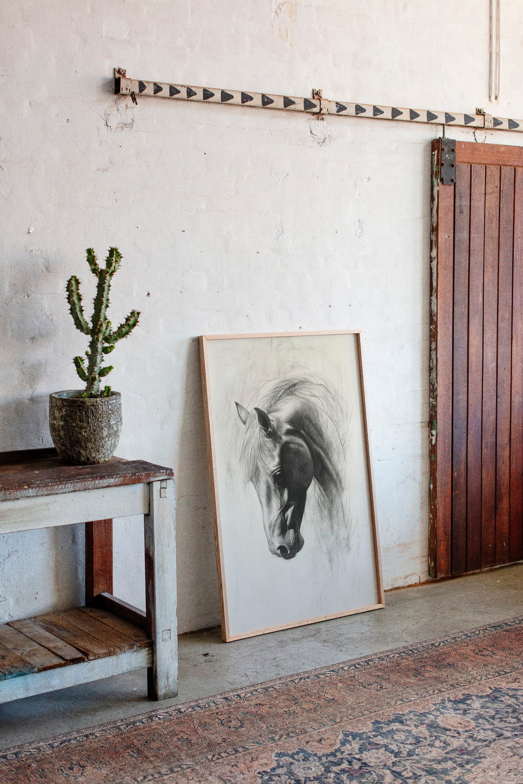 Horse Pencil Drawing – Western Equine Wall Art
