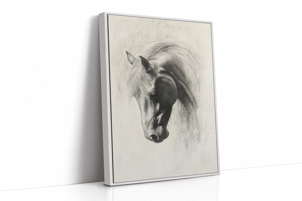 Horse Pencil Drawing – Western Equine Wall Art