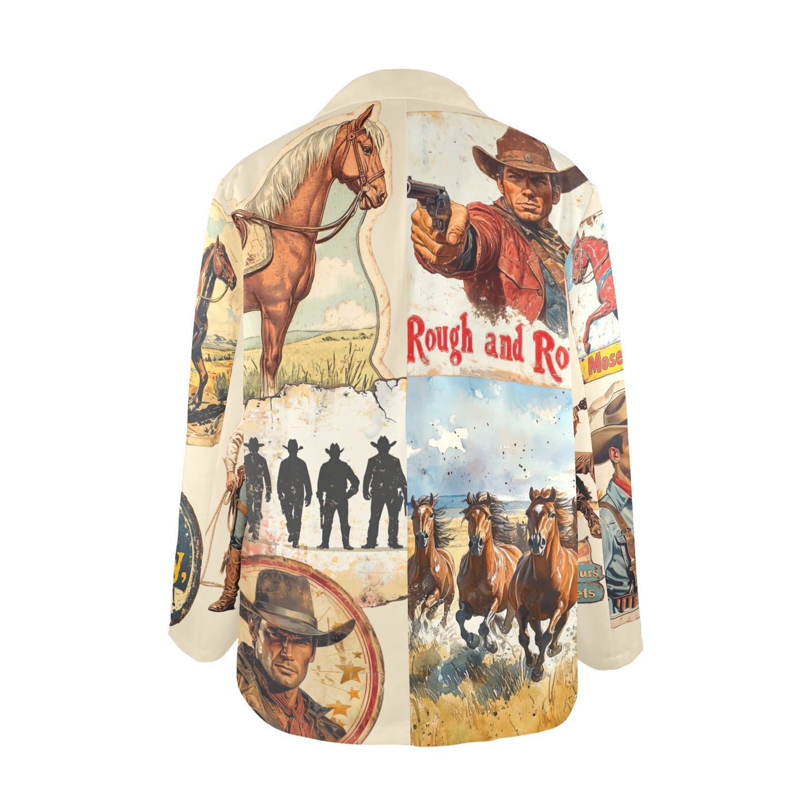 Baha Ranch Old West Cowboy Western Cowgirl Vintage Retro Women's Blazer