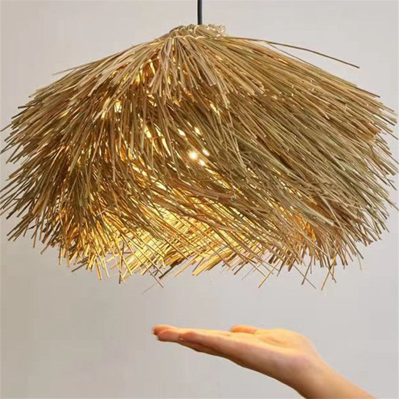 Japanese Wabi Sabi Style Rattan Woven Pendant Light