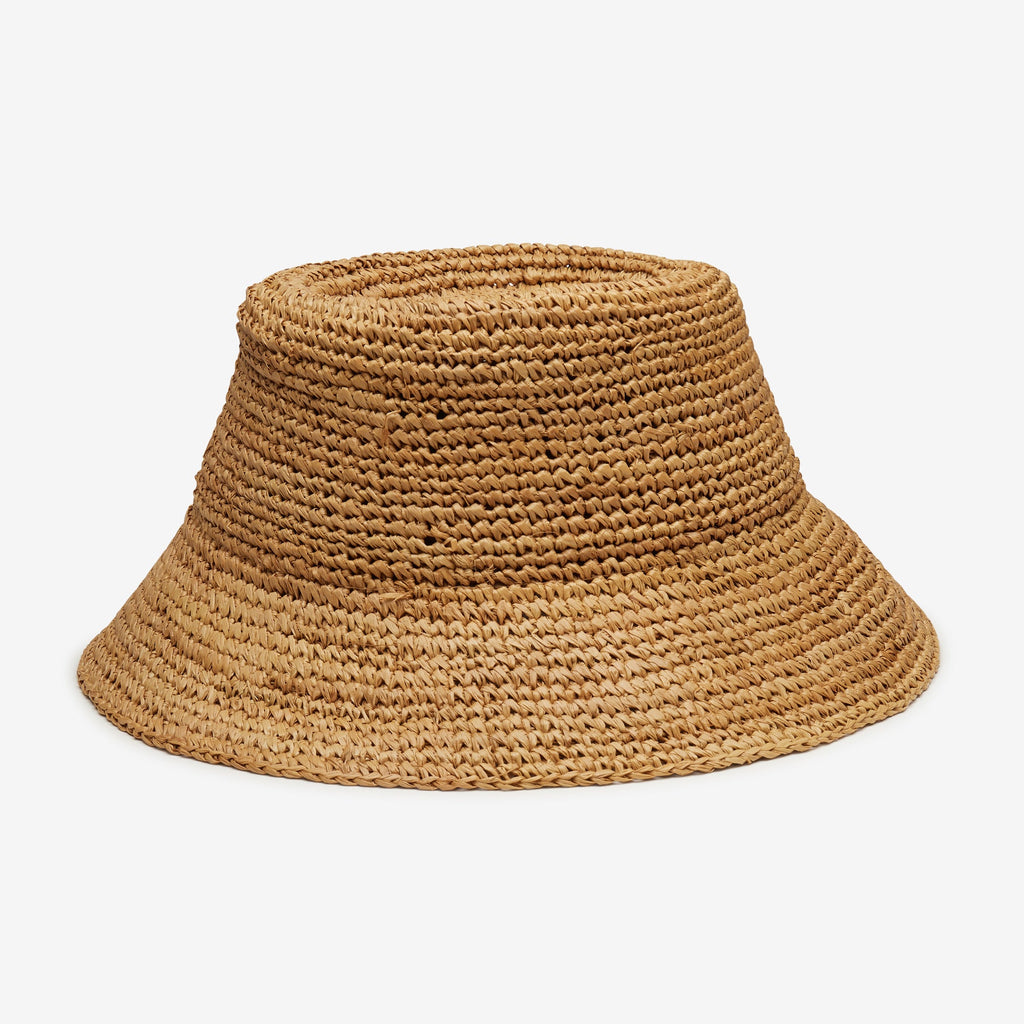 Tali Raffia Bucket in Camel