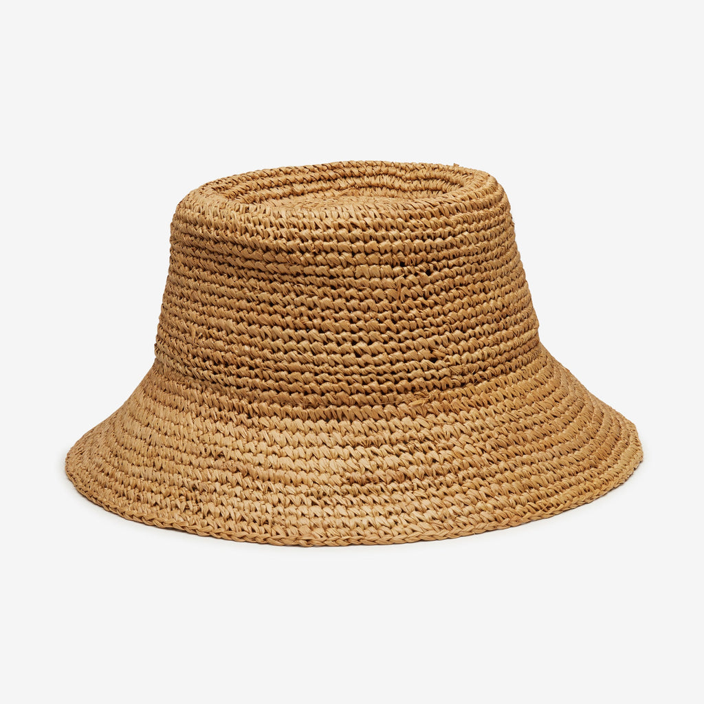 Tali Raffia Bucket in Camel