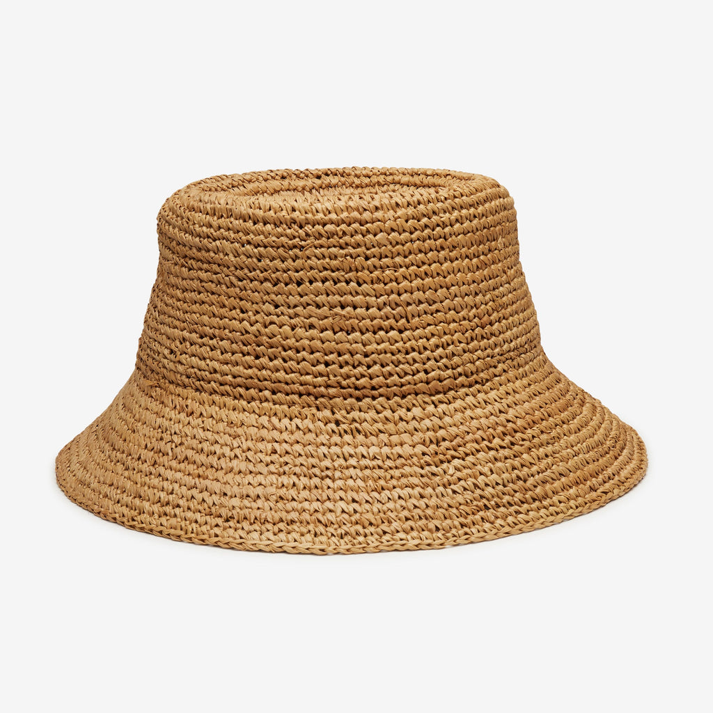 Tali Raffia Bucket in Camel