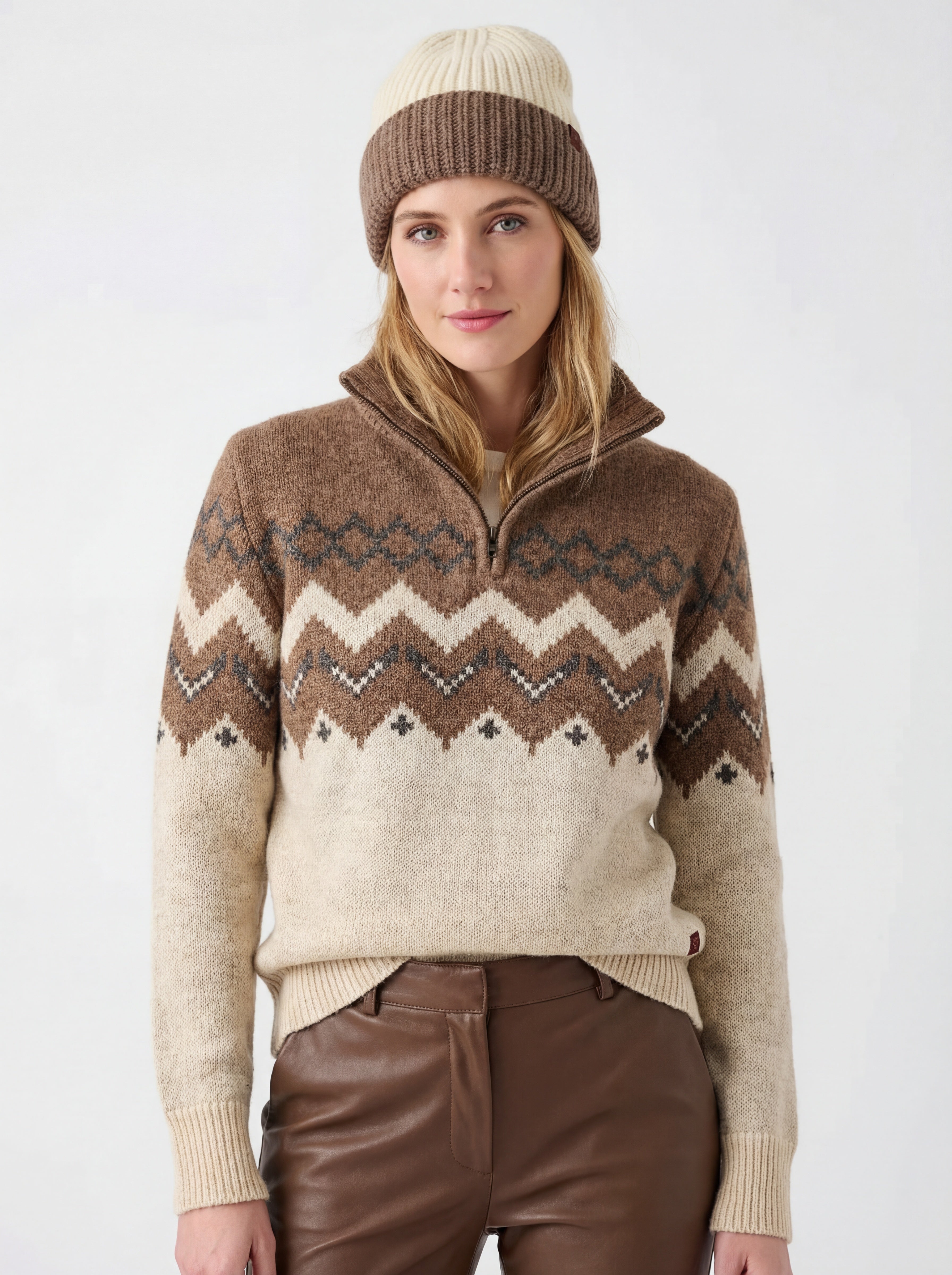 Skyward Alpaca/Wool Sweater (Brown)