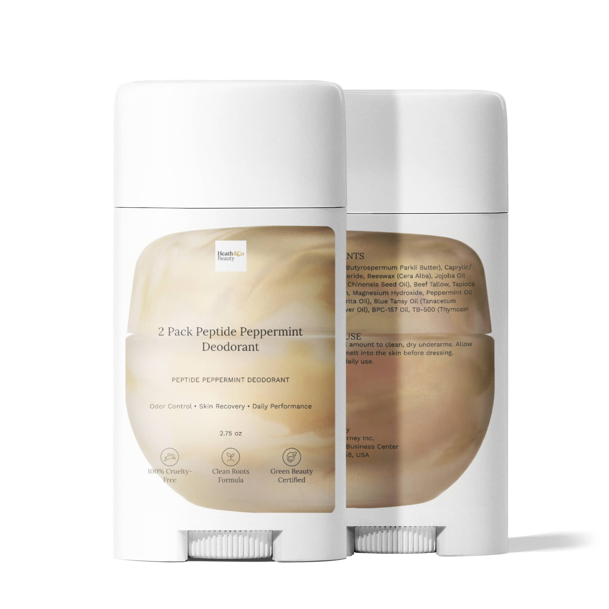 2 Pack Peptide Peppermint Deodorant