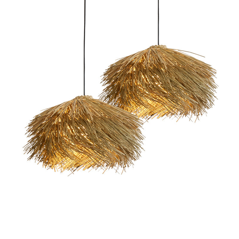Japanese Wabi Sabi Style Rattan Woven Pendant Light